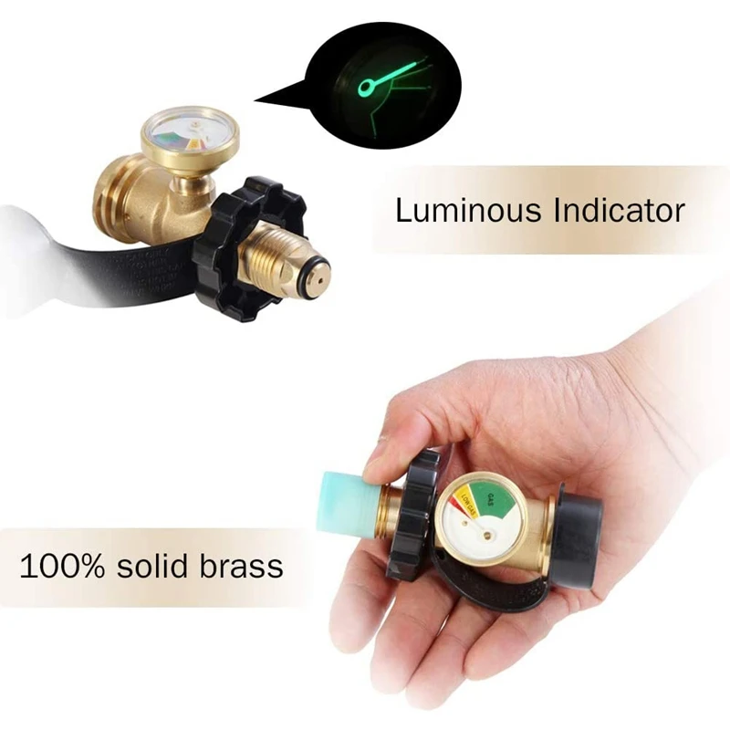 

Propane Tank Adapter Converts POL LP Tank Service Valve to QCC1/Type1 with Propane,Adapter with Propane Tank Gauge