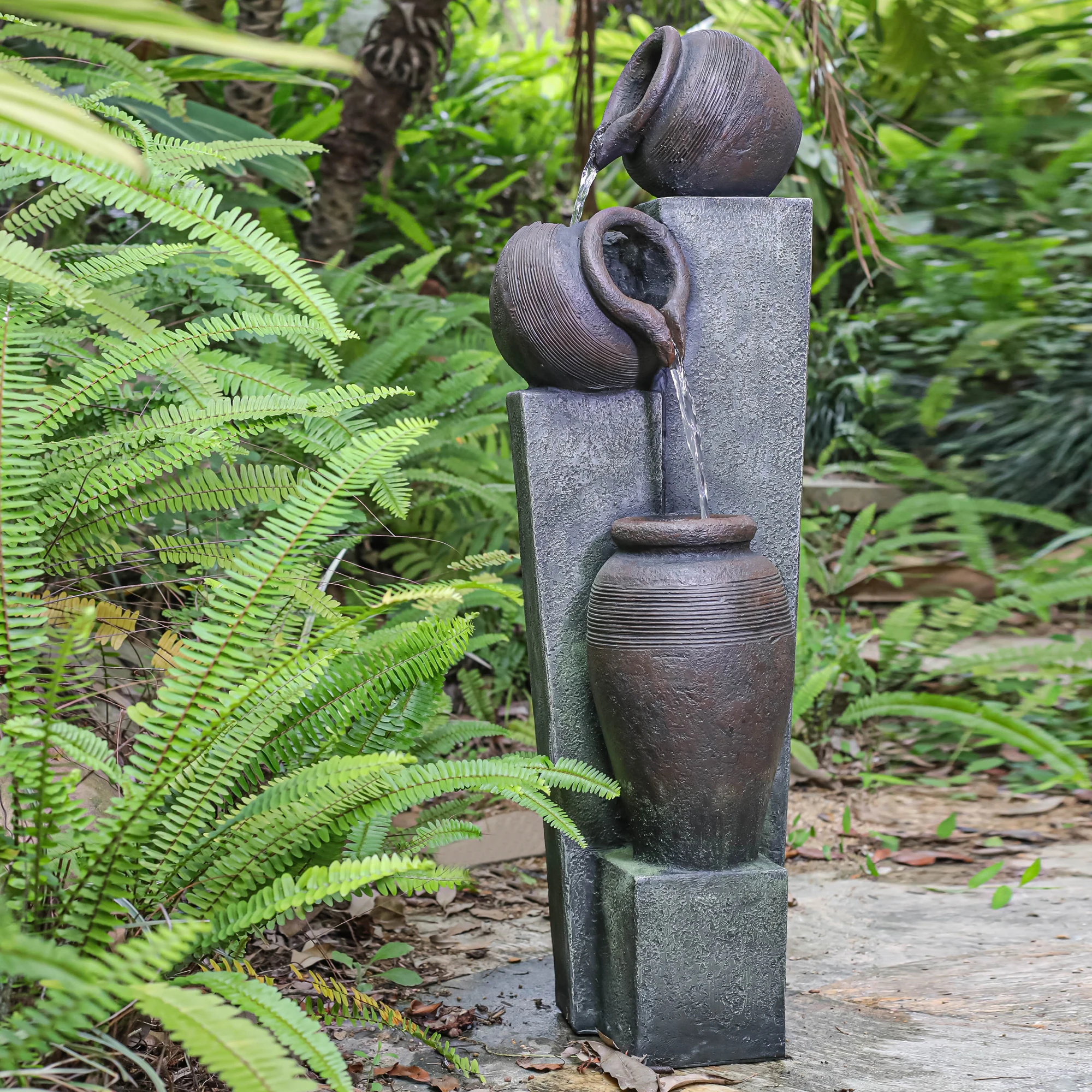 Напольный фонтанчик 39 дюймов 3-ярусные горшки-кувшины напольная стойка