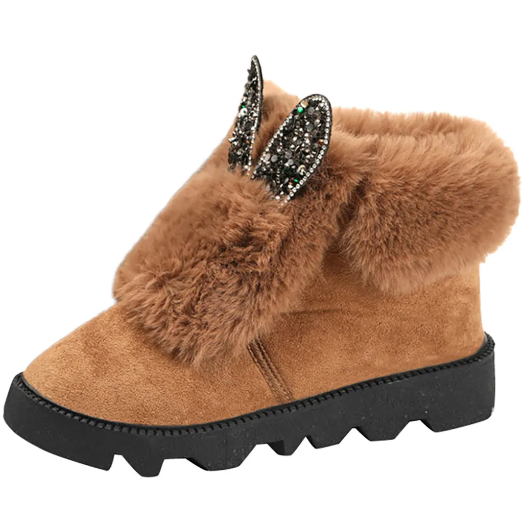 Модные зимние ботинки женские плюшевые ботильоны с рисунками из мультфильмов