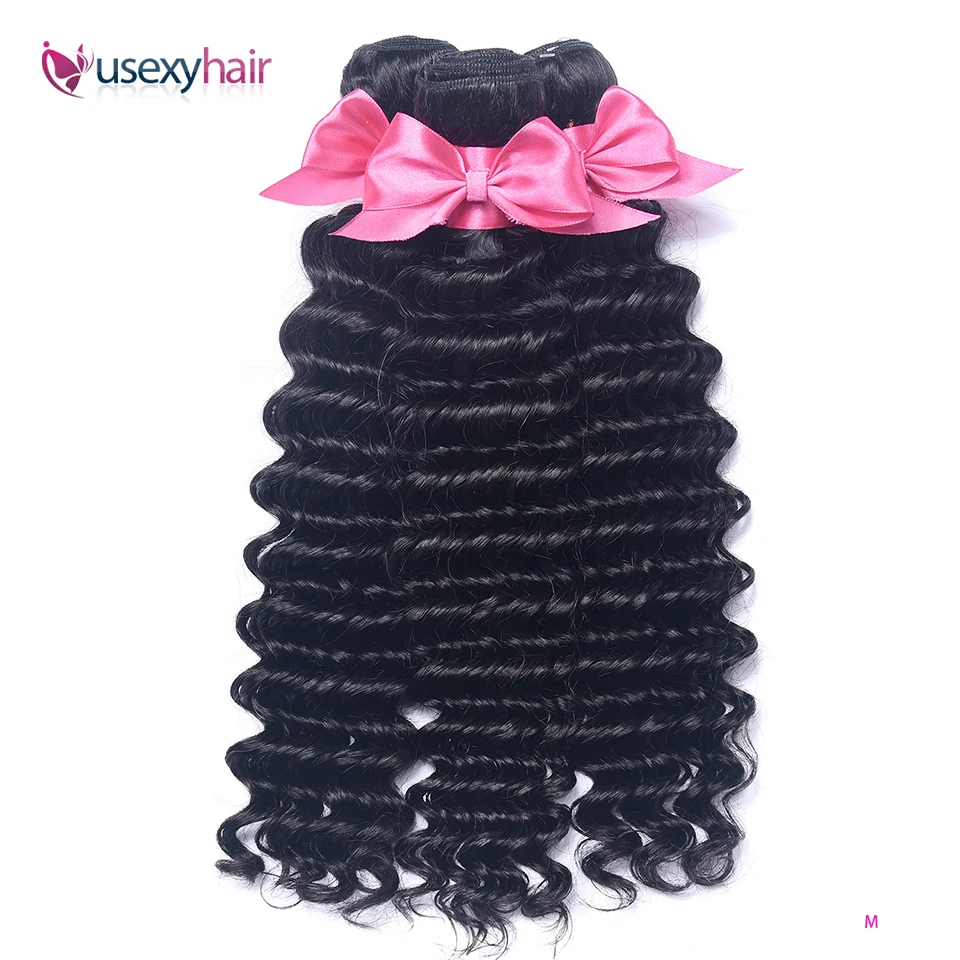 Пряди волос Remy с глубокой волной 3 или 4 шт./лот перуанские пучки 100% человеческие