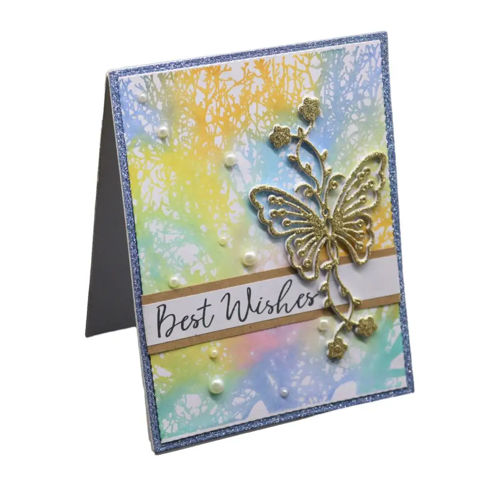 Ажурный цветок рамка с бабочкой резка металла штампы Трафарет DIY Бумага карточка