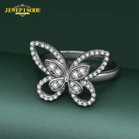 jewepisode top quality butterfly 100 solid 925 sterling silver created moissanite gemstone wedding engagement ring fine jewelry