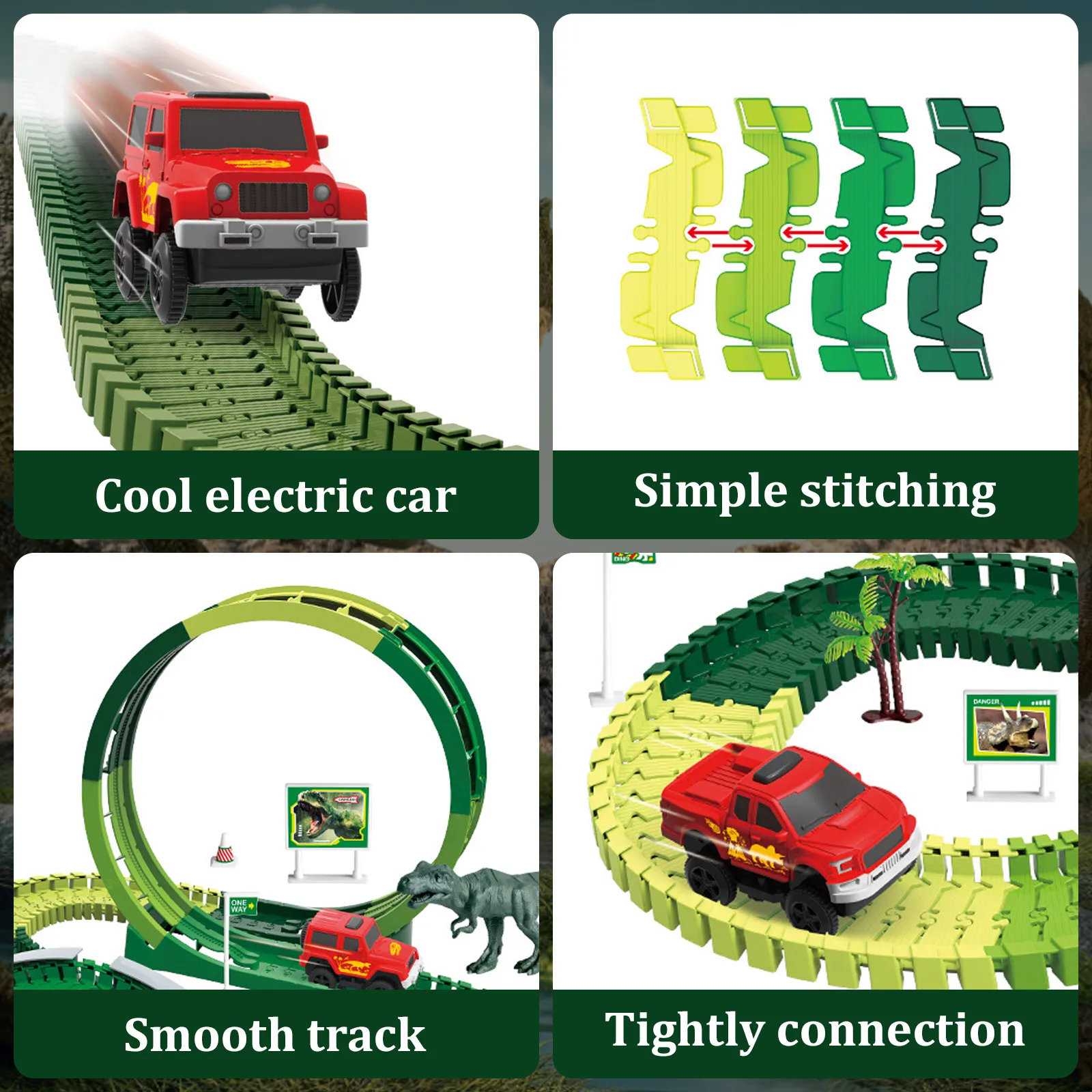 152 шт детский набор сделай сам гибкий динозавр железнодорожного пути гоночный