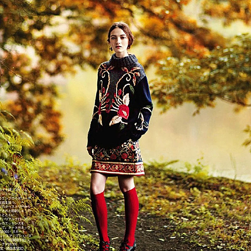 COLOREE осень зима 2019 новый женский свитер Элегантная вышивка длинный рукав