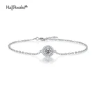 Изящный Белый Круглый Женский браслет из серебра 925 пробы с муассанитом карата, тонкий свадебный браслет для женщин, подарок на день матери