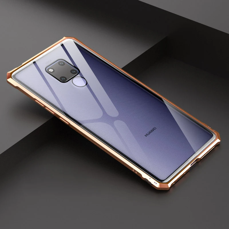 Gold Роскошный чехол для huawei mate 20 Lite Pro X Металлический бампер+ стеклянный защитный чехол для huawei mate 20 Pro чехол mate 20 Lite 20X матовый - Цвет: Gold