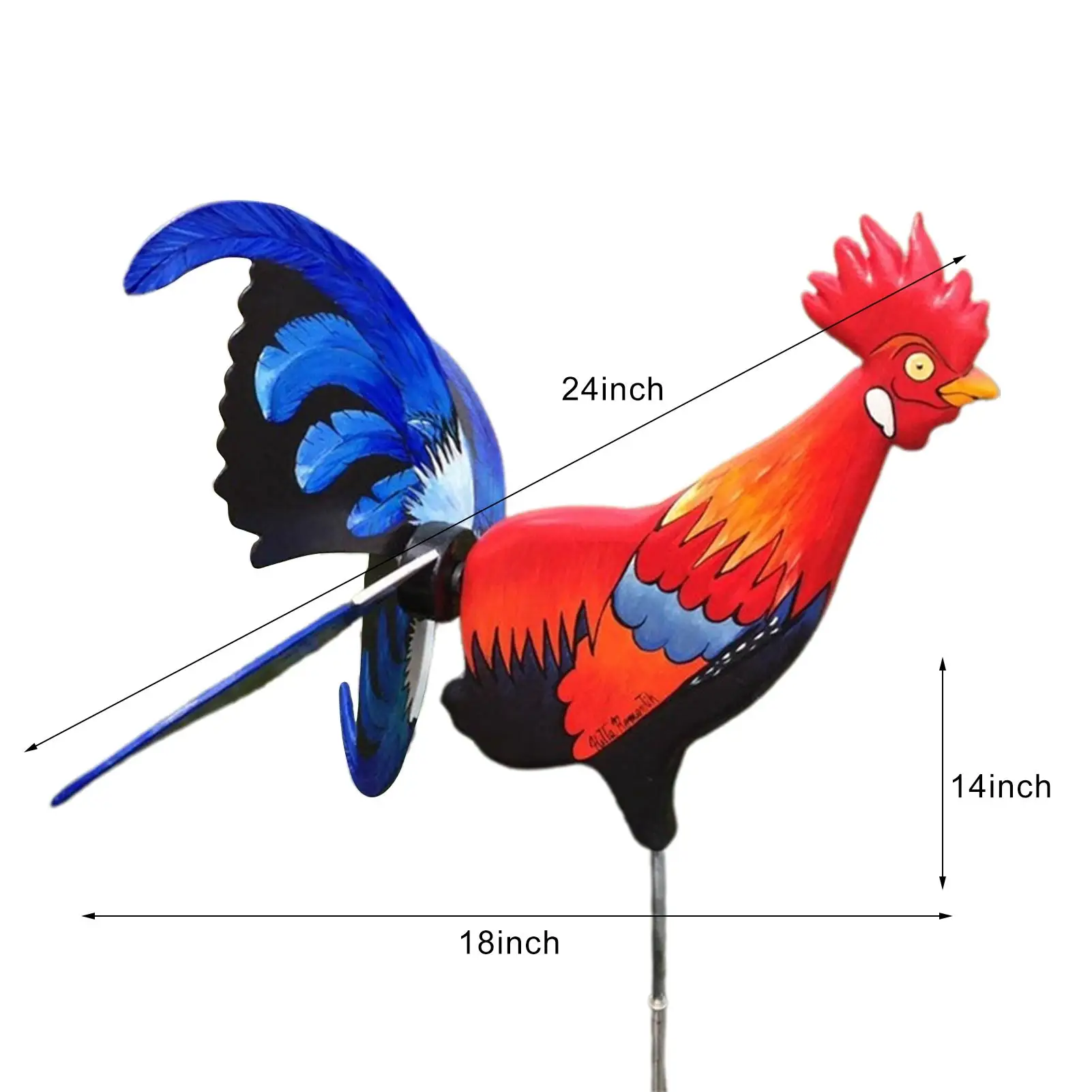 

Hot Big Rooster Windmill Garden Decoration Outdoor Courtyard Farm Waterproof Yard Statue Vivid Sculpture chicken Yard Home Decor