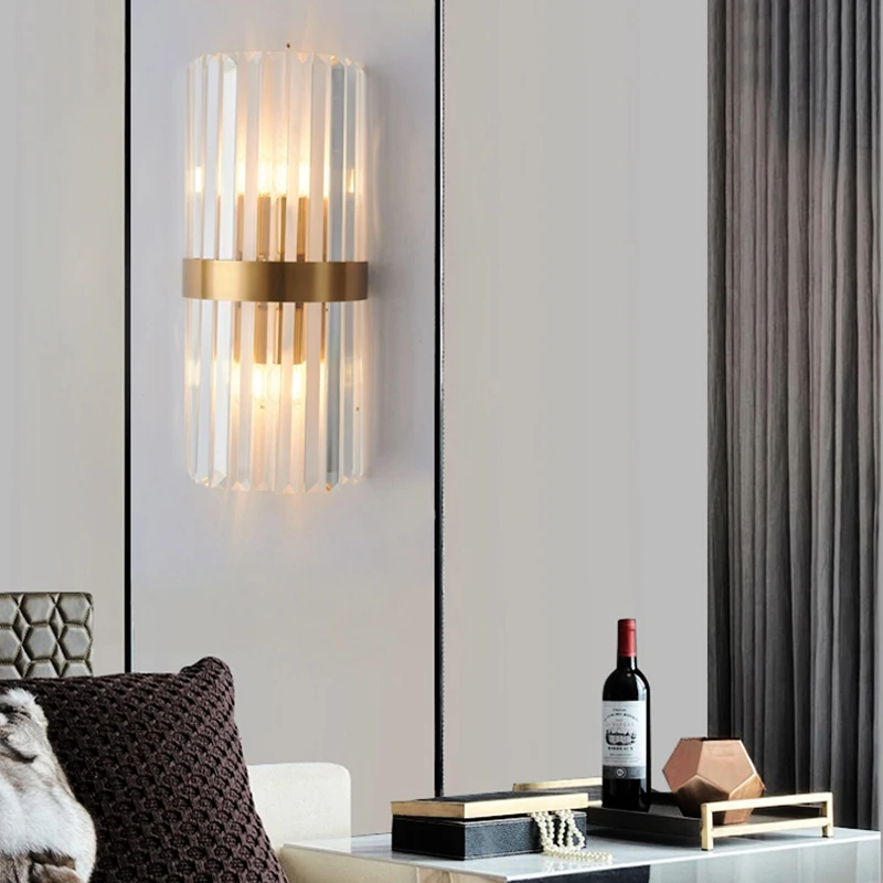 

Современные Настенные светильники в стиле постмодерн, роскошный хрустальный настенный светильник, декоративное освещение для гостиной, сп...