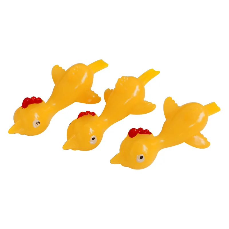 

11.5cm Novelty Gags & Practical Joke Toys Funny Laugh Rubber Chicken Toy Stretchy Flying Turkey Finger Birds Toys