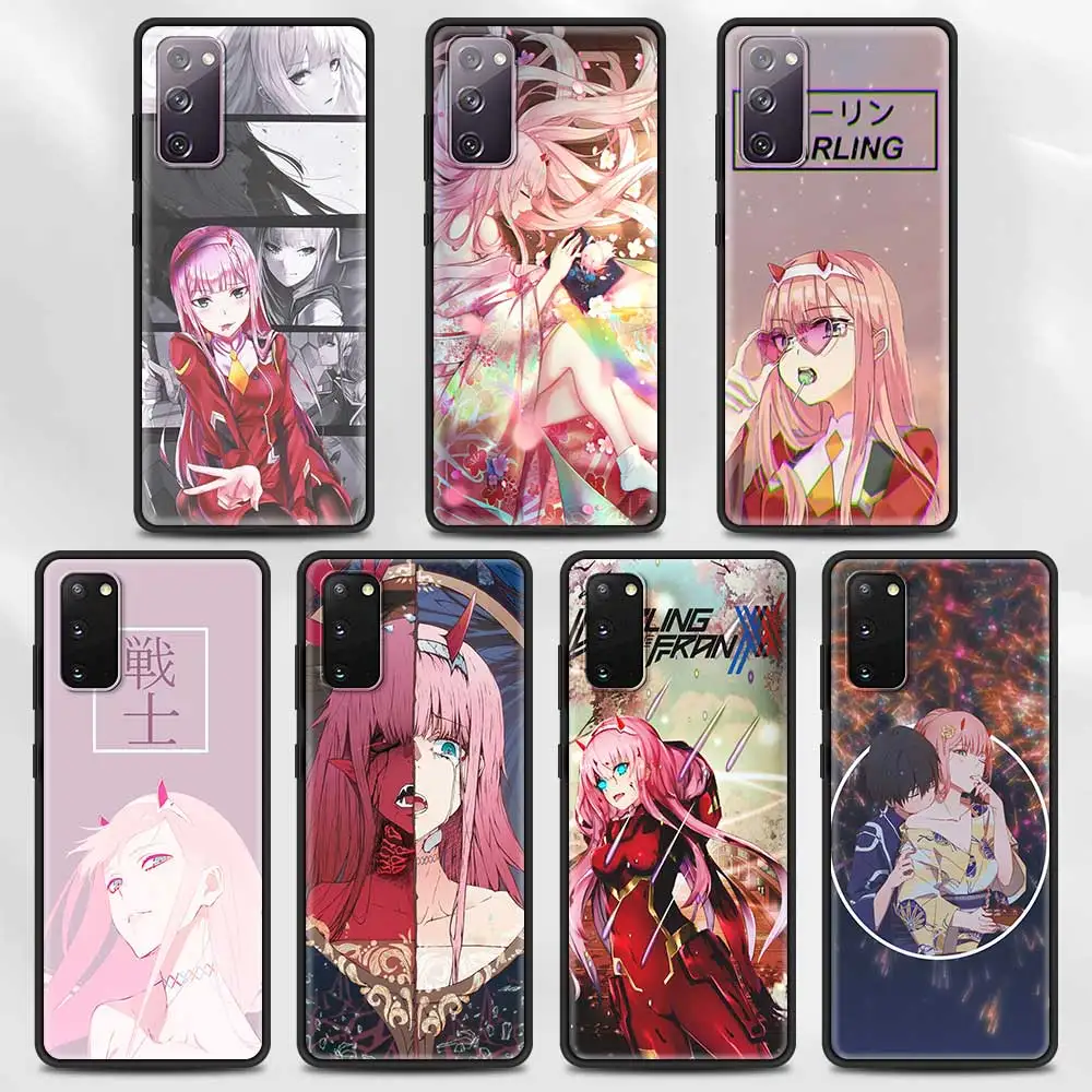 

Phone Case For Samsung Galaxy S20 S21 FE Ultra S9 S8 S10 Plus Lite S7 Edge S10e Black Soft Silicone Fundas Zero Two Darling