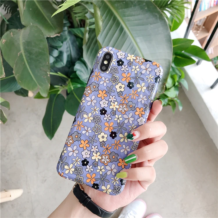 Lovely Candy Color Flowers Diamond texture Cases For iphone X XS Max XR 6 6S 7 8 Plus Soft IMD Smooth Girl Style Back Cover | Мобильные