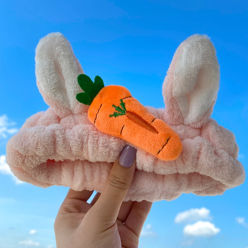 Забавная повязка на голову с морковными кроличьими ушками для лица улитки ободки