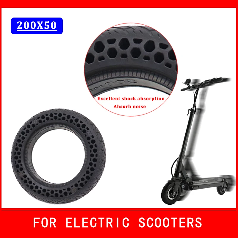 

200X50 Tire 8 Inch Solid Tyre for Electric Scooter Accessories Explosion-proof Tubeless Tyres Bee Hive Holes Shock Absorption