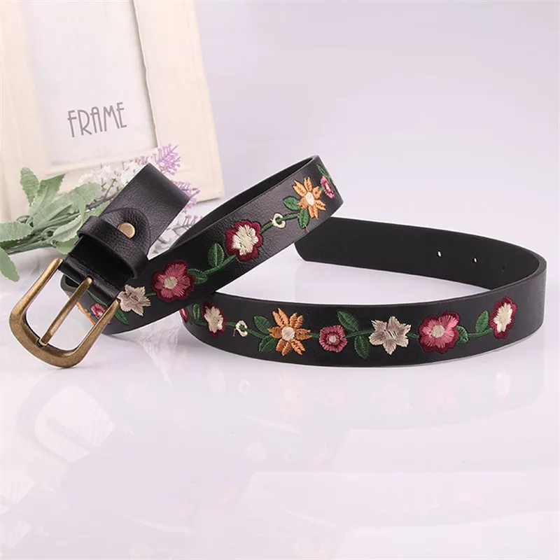 New Chinese Style Embroidery Flower Decoration Ladies Belt Retro Waistband Fashion Women Classical Dress Floral Band Female