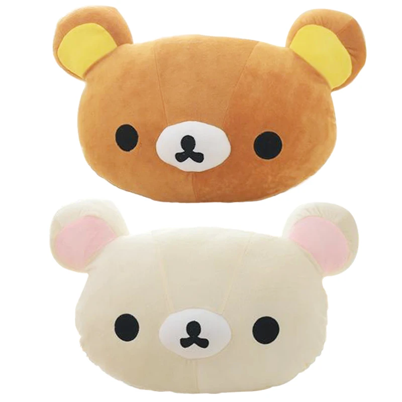 

Мультяшная Подушка Rilakkuma, плюшевая подушка, мягкая, легкая, с головой коричневого медведя, плюшевая игрушка, милая, расслабляющая подушка дл...