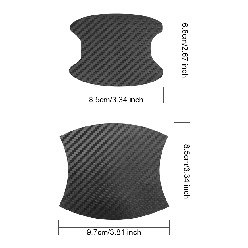 

4Pcs Car Door Handle Anti-Scratch Sticker Carbon Fiber Protector Stickers Cover Guard Protective Film Decal