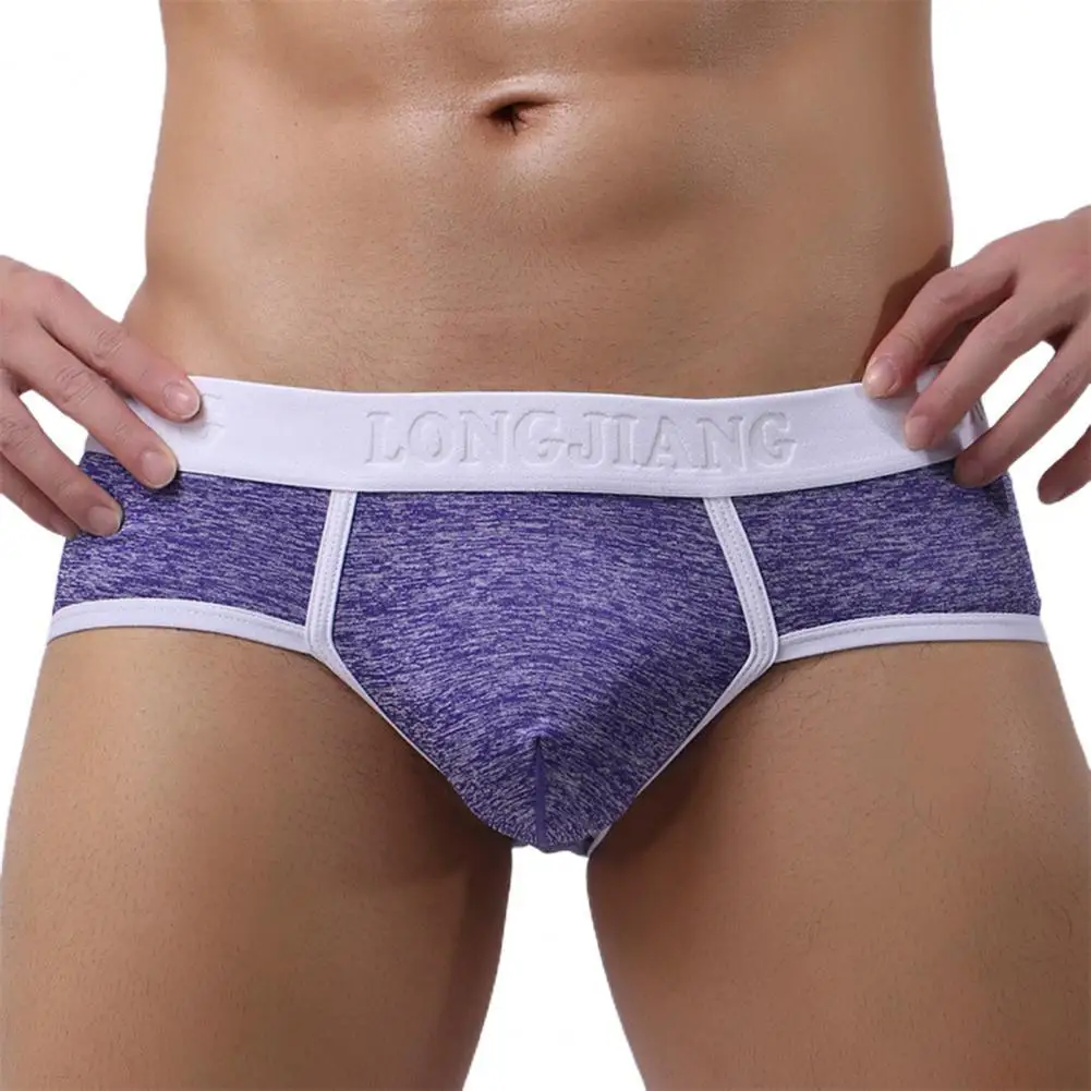 

Longjiang Wide Waistband Men Briefs Ultra Soft Underwear Patchwork U Convex Mid Waist Panties for Inside Wear