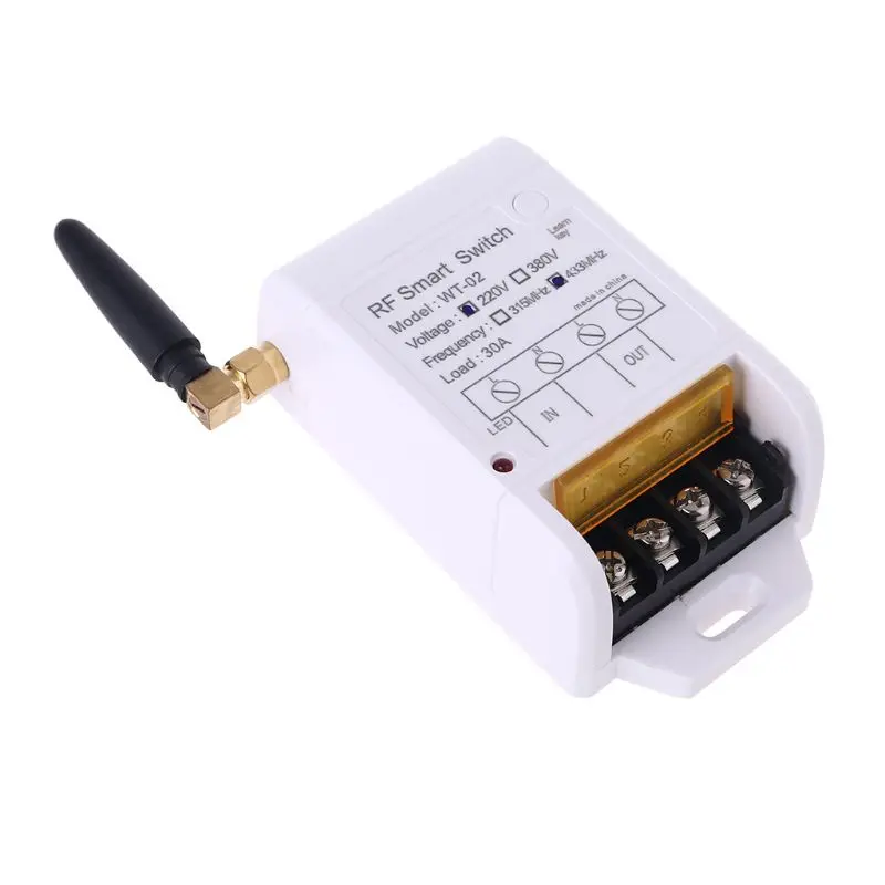 

315MHZ 433MHZ +220V 380V 30A Relay Wireless Remote Control Switch Receiver with Led Light 2000M Transmitter N7MC