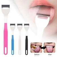 1pc useful tongue scraper stainless steel oral tongue cleaner medical mouth brush reusable fresh breath maker brush oral care