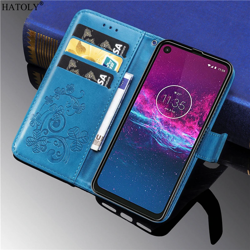 

Чехол-книжка для Motorola One, кожаный, с отделением-бумажником