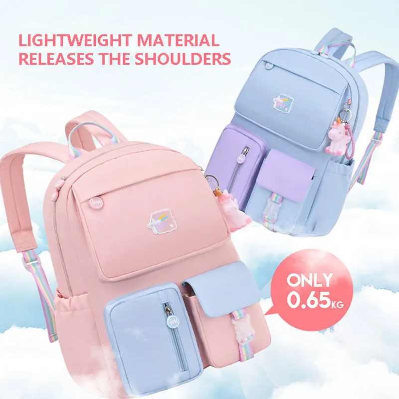 Children's Waterproof Backpacks Kids Schoolbags Mochilas Fashion Rainbow Shoulder Strap School Bag For Teenagers Girls