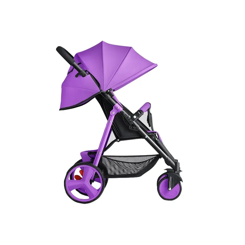 Purple Kidlove Salady High-view складной противоударный четырехколесное светодиодное Детские коляски с корзина для ног размещая публикации корзина - Цвет: Purple