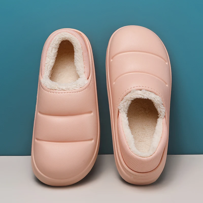 

women's plush cotton slippers, winter warm shoes crok rubber clogs Men's neutral garden shoes home non-slip bag root slippers