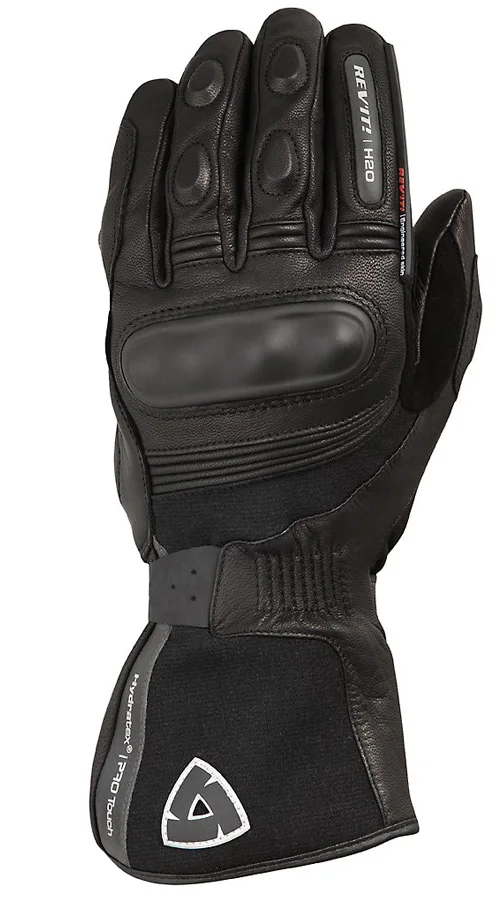 

REVIT Waterproof Winter Black Gloves Motorcycle Ride Men's Leather Gloves with Protective Hard Knuckle