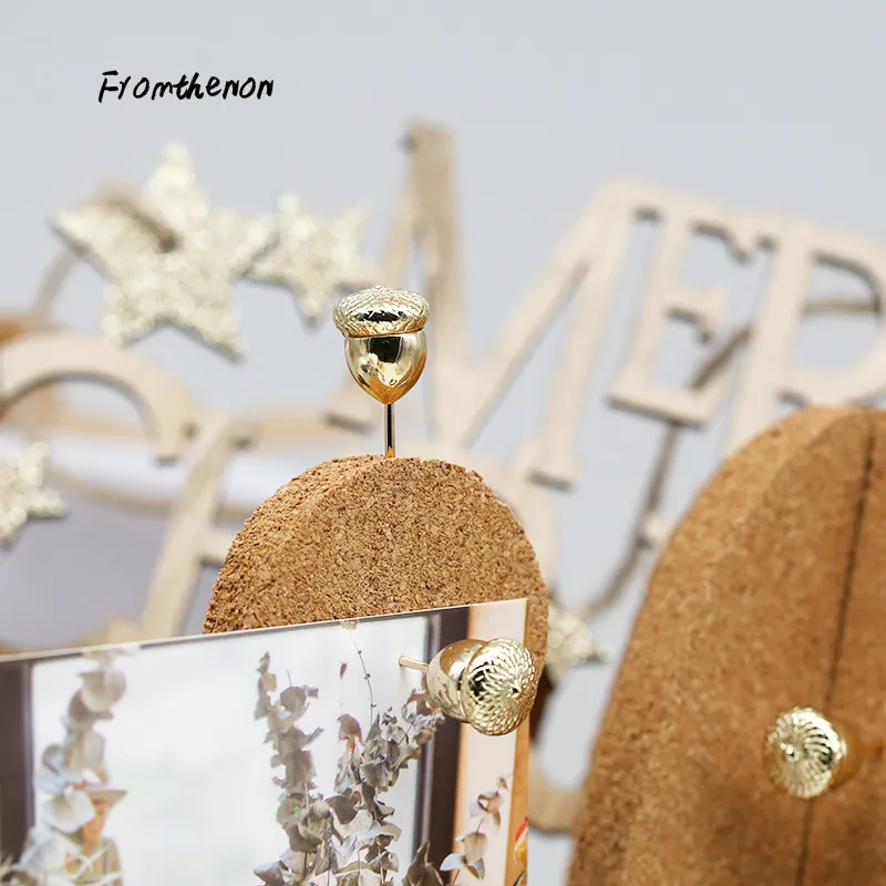 Рождественская форма желудя металлическая кнопка для пальцев пробковая доска