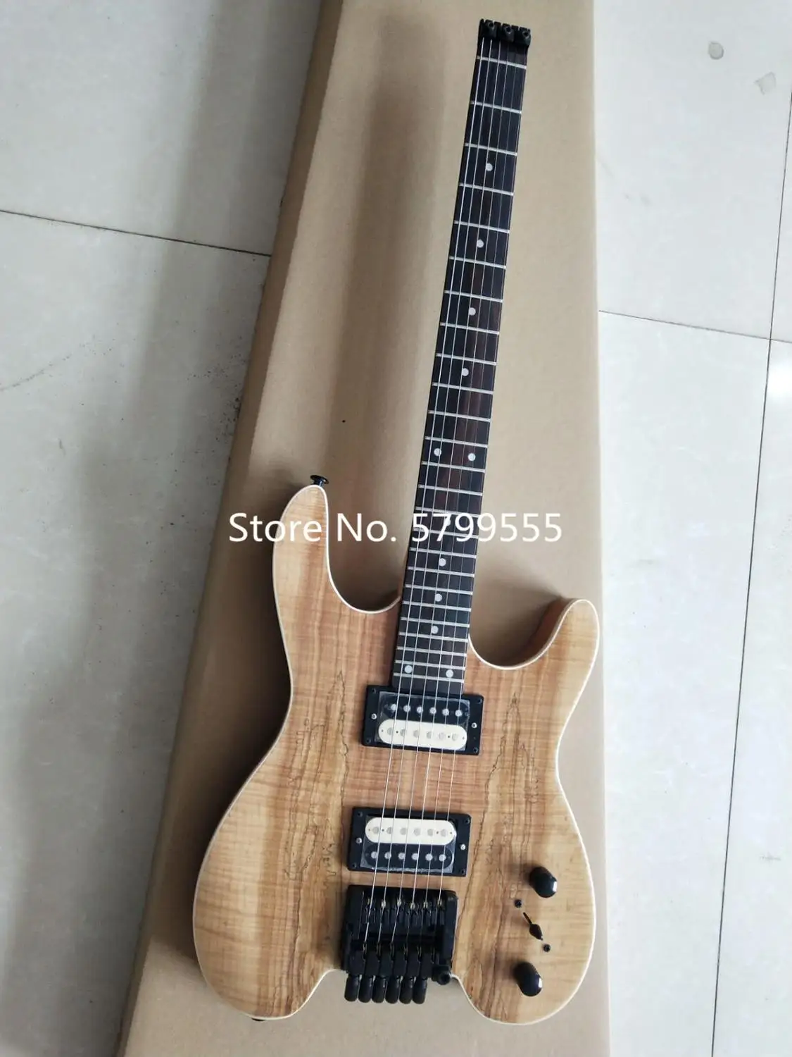 

New 6-string headless electric guitar, crafted, multi-color optional, flame maple veneer, rosewood fingerboard, free shipping