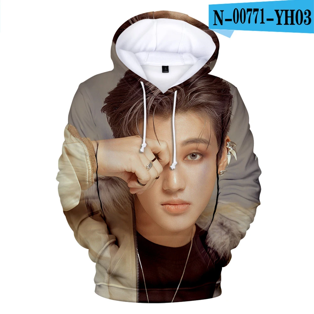 ATEEZ 3D печатных Kpop толстовки для женщин/мужчин мода с длинным рукавом толстовки с капюшоном горячая распродажа Повседневная Уличная Толстовка - Цвет: Небесно-голубой