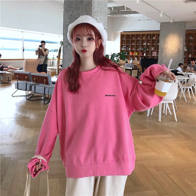 

Осенний корейский шикарный спортивный стиль тонкий женский свитер с круглым вырезом студенческая мода