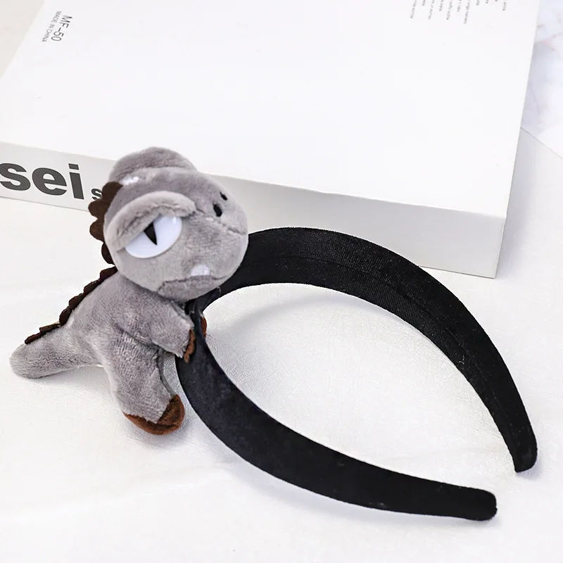 gray hairband Красивый Веселый мультяшный динозавр повязка на голову девочки дети обруч для волос ленты аксессуары для женщин детские повязки для волос головной убор - Цвет: gray hairband