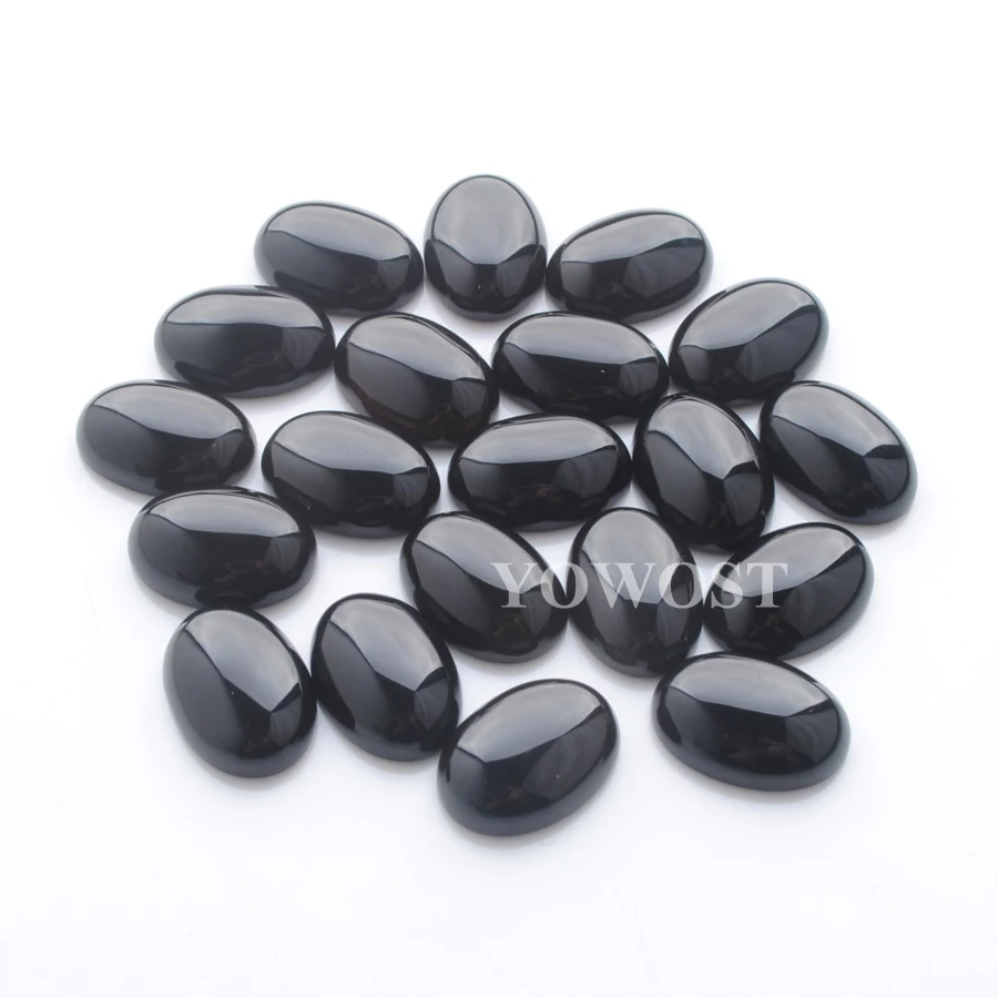 YOWOST Бесплатная доставка Черный агат драгоценный камень овальный кабошон без