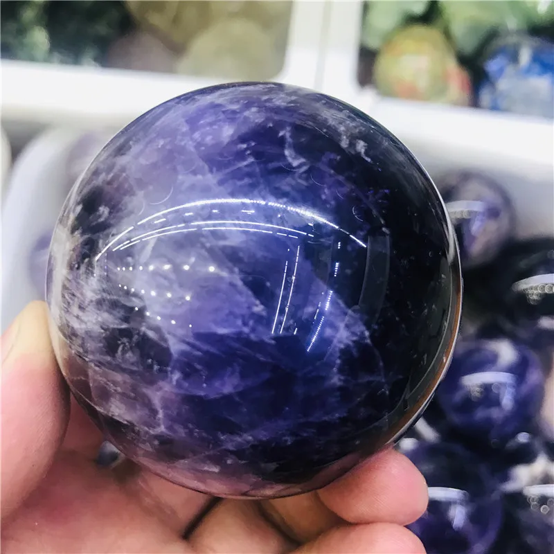4 см натуральный аметист камень кварц кристалл шар красивый фиолетовый кварца