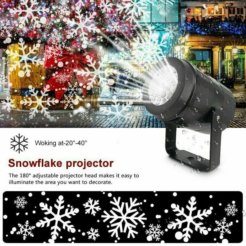 

LED Christmas Snowflake Laser Projector Light Snow Outdoor Garden Landscape Lamp