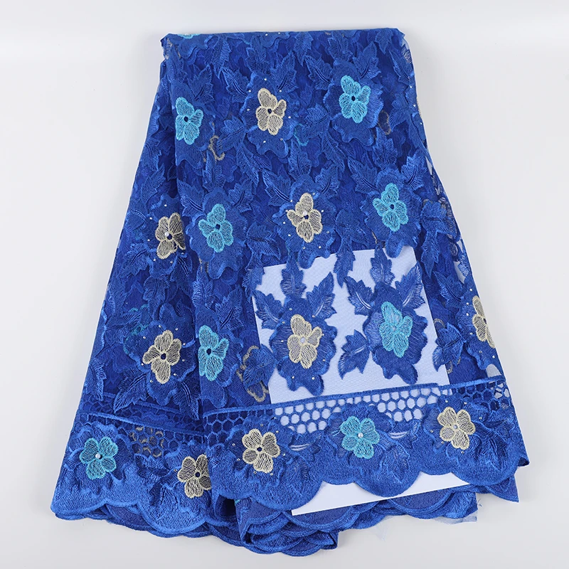 Лучшие продажи Африканский тюль кружева ткани с камнями 2019 Вышивка высокое