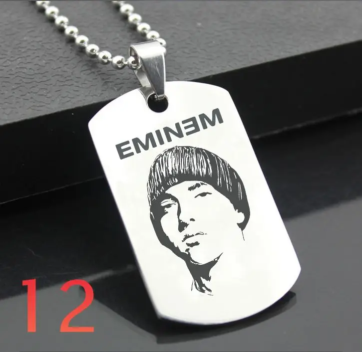 Светло-желтый Eminem XH01 классический брелок из нержавеющей стали модные гравировальные бирки стальная подвеска-открытка для ожерелья - Цвет: Светло-желтый