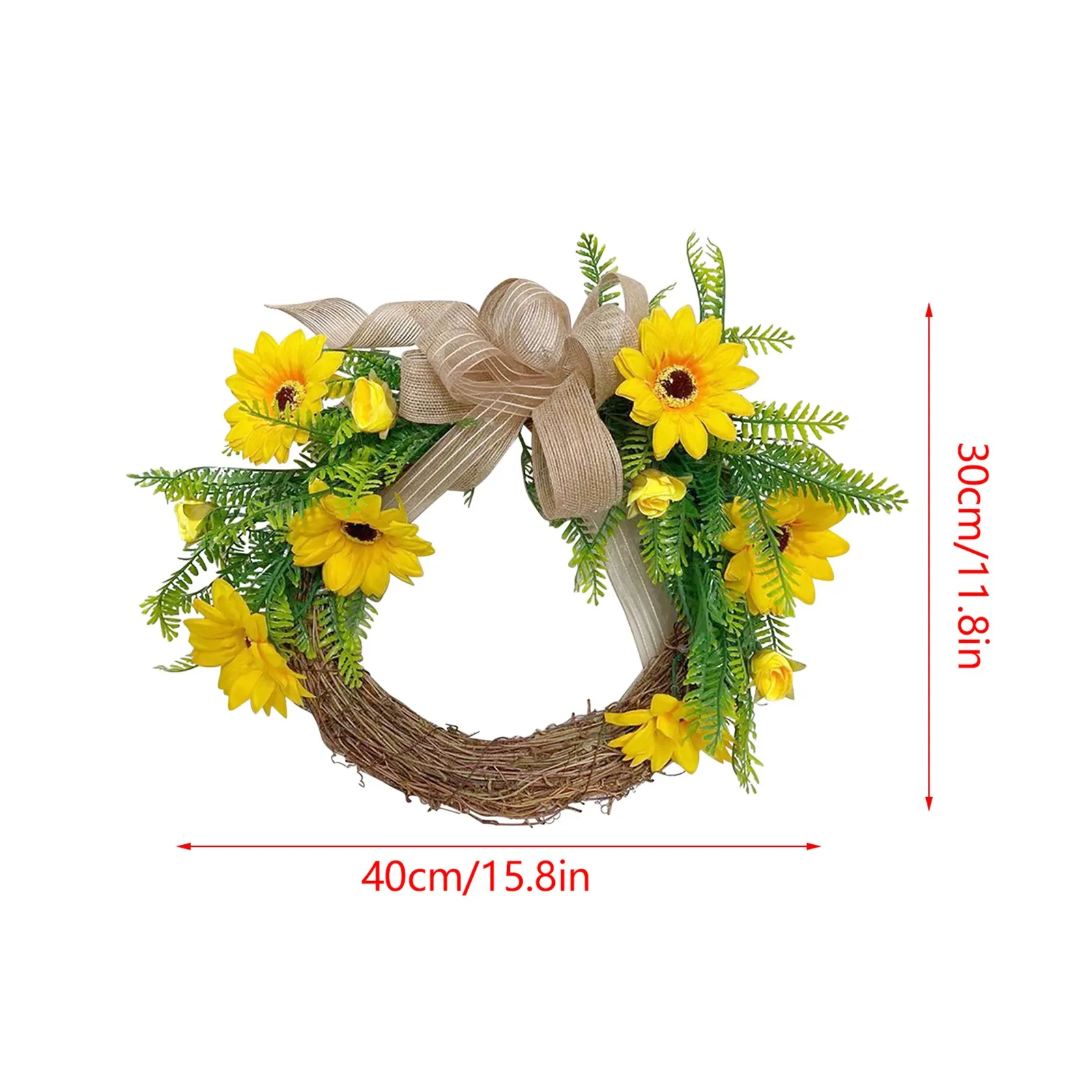 

20@ Spring Summer Artificial Flower Wreath Simulation Garland Door Realistic Home Decorations Mother's Day Wedding Supply
