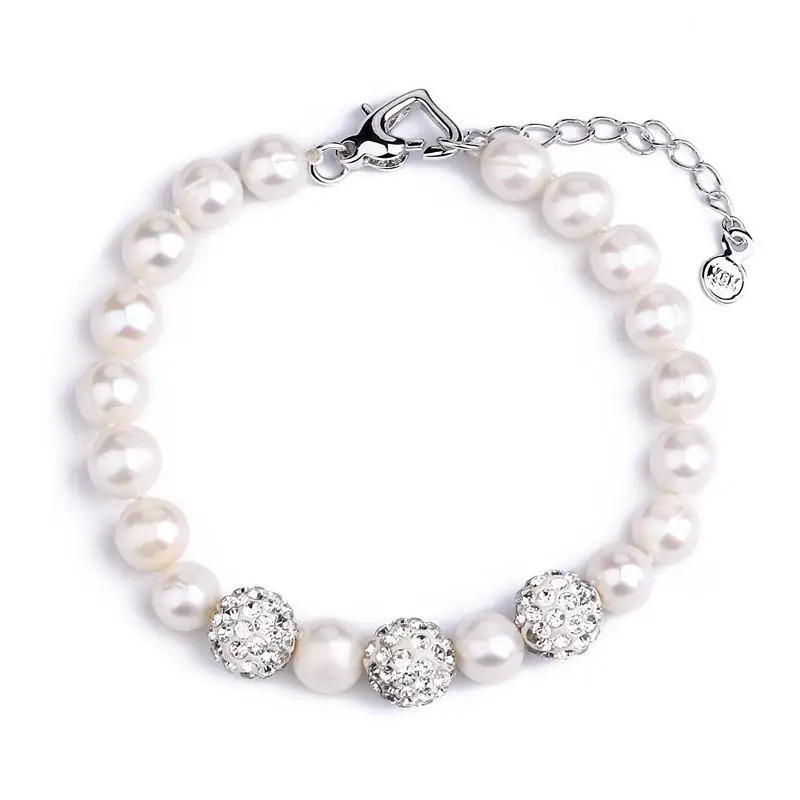 

2021 Xuanpai jewelry near round natural freshwater pearl bracelet for ladies 7-8mm mother's Day gift for mother-in-law