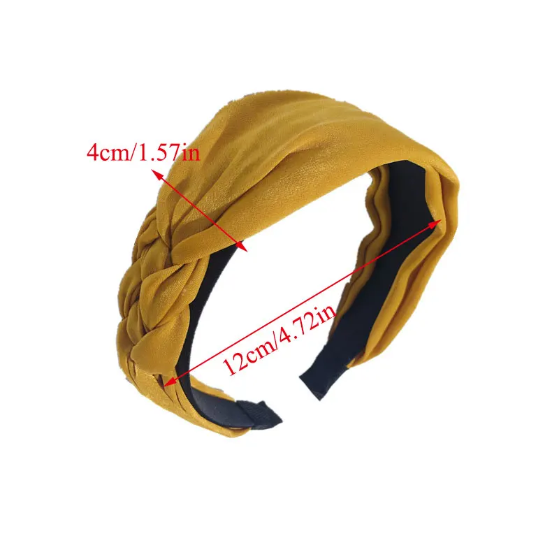 Ободок для волос женский Плетеный однотонный ободок с узелком плетением