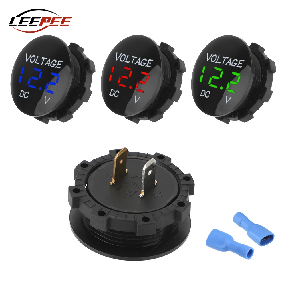 СВЕТОДИОДНЫЙ цифровой автомобильный вольтметр измеритель напряжения тестер