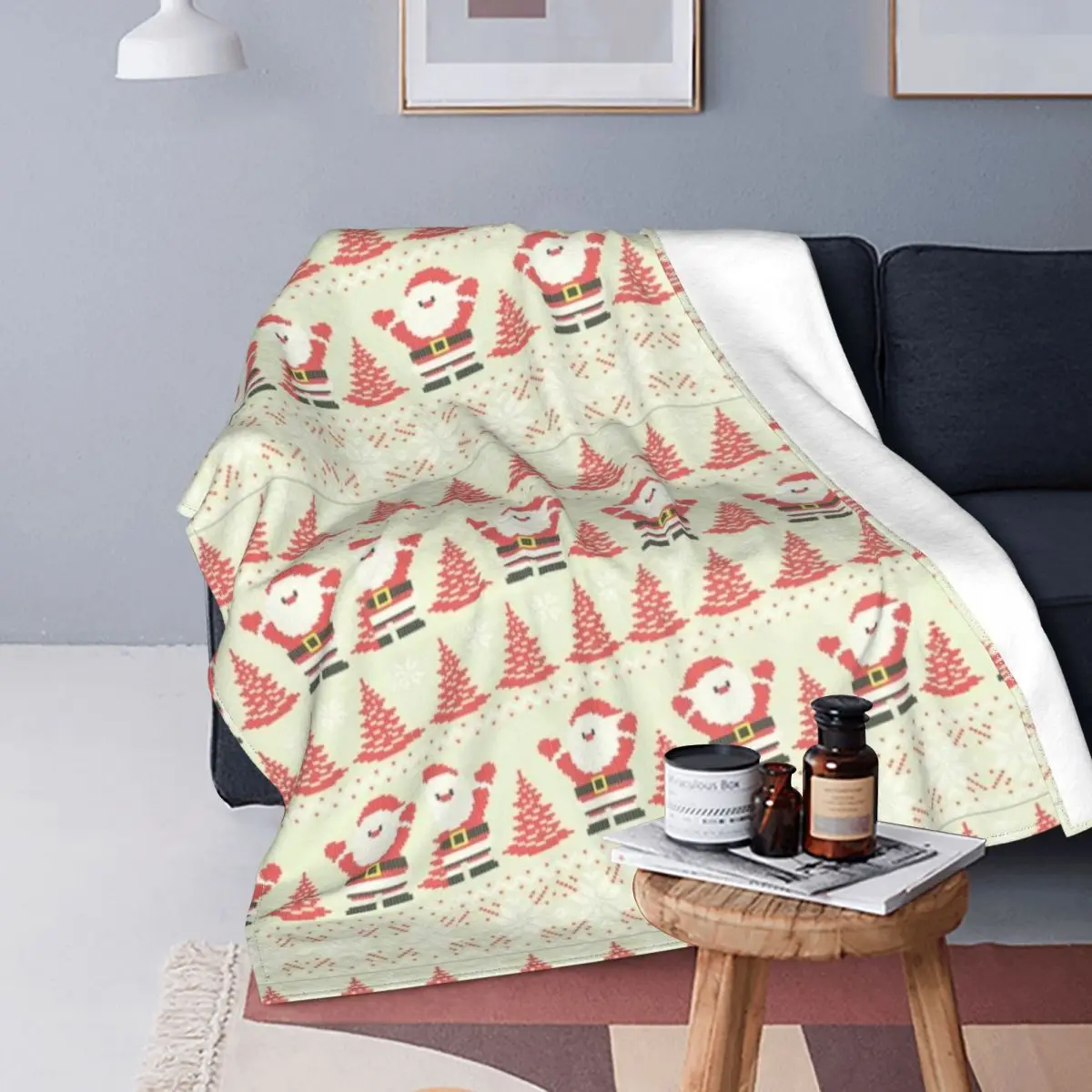 

Christmas Santa Winter Coral Fleece Blanket Velvet Shaggy Fuzzy Quilt Home Sofa Bedroom Bedding Throws Child Birthday Anime