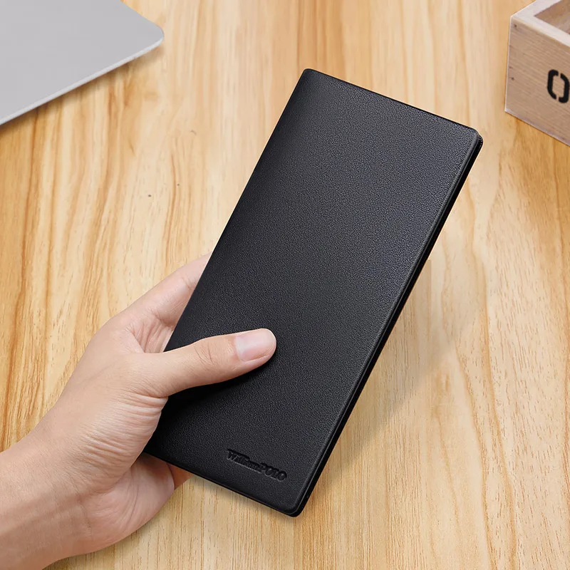 WILLIAMPOLO New Men's wallet long leather wallet fashion business wallet vertical folding wallet