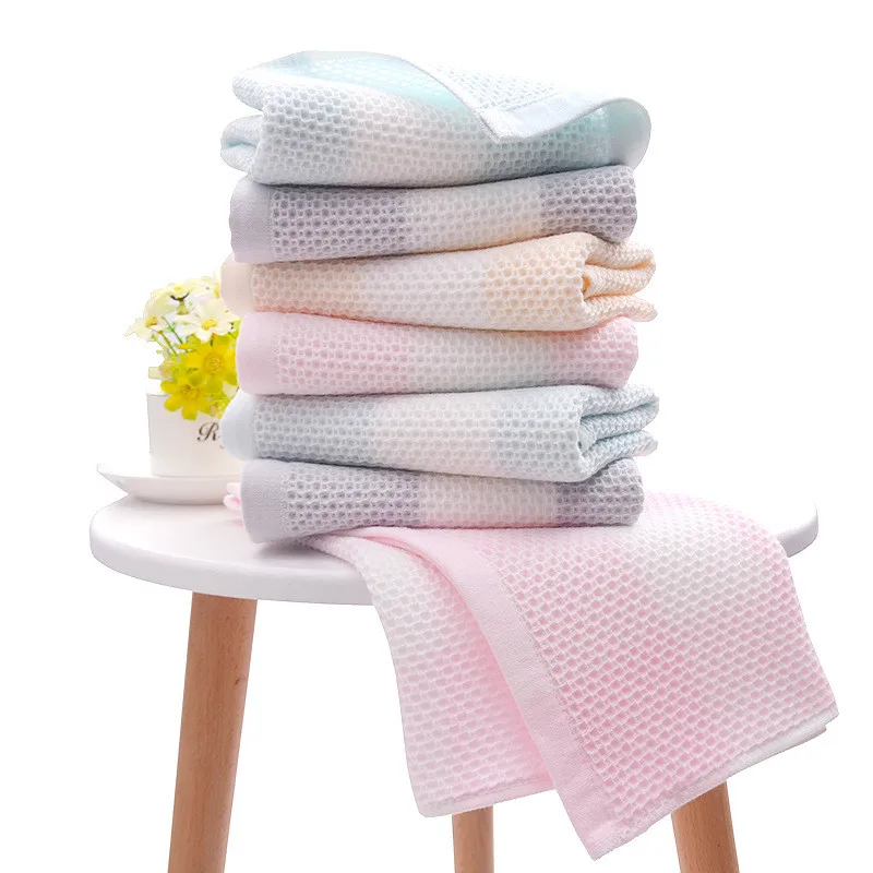 

34x74cm Cotton Color Honeycomb Hand Towel Super Soft Absorbent Bathroom Washcloth