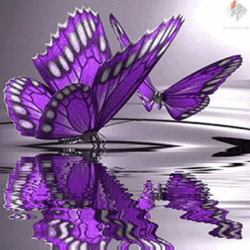 

5D magic round diamond painting butterfly double flying cross stitch hanging picture living room bedroom decoration