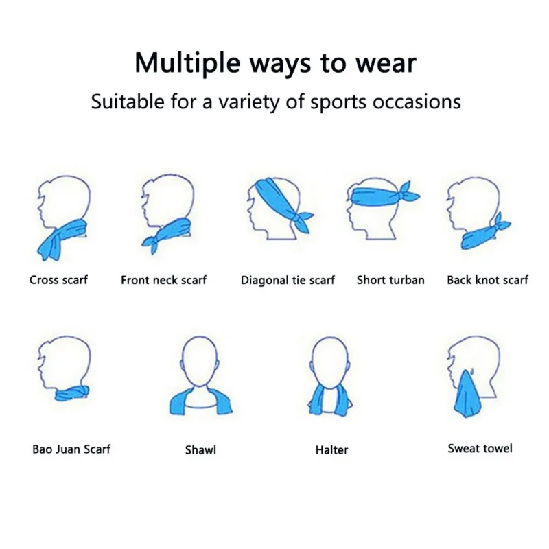

Microfiber Towel Quick Drying Sports Instant Cooling Ice Headscarf Portable Travel Fitness Running Towel Silicone Packing