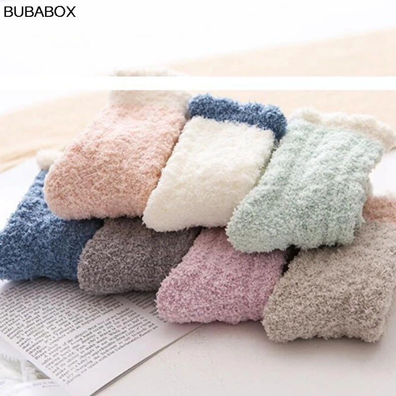 Новые уютные кашемировые носки женские зимние теплые для сна домашние Пушистые