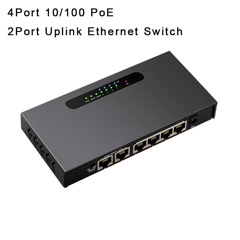 Сетевой коммутатор с 4 портами 10/100 и 2 Uplink 802.3af 48 В 250 м | Компьютеры офис