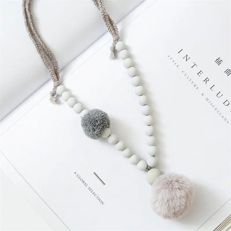 Корейский милый плюшевый шарик ручной работы акриловые шарики Детские Ожерелье